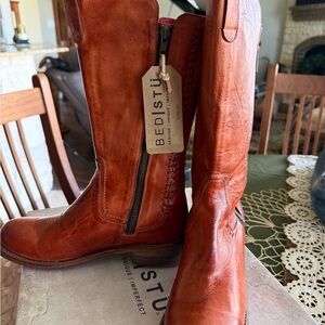 BED|STU Tan Leather Tall Boots